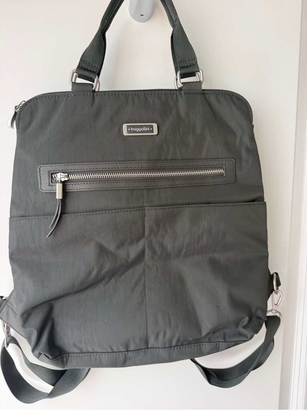 Baggallini Gray Convertible Tote Backpack